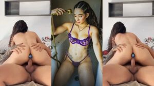 Keren Canelon receiving a cock with a plug inside her ass