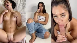Jade Teen pleasuring herself by sucking and fucking a cock